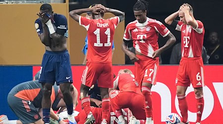 Der Schock nach der Verletzung von Jamal Musiala saß bei Gegen- und Mitspielern tief. / Foto: Mike Stewart/AP/dpa