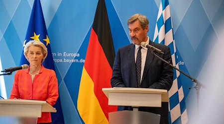 CSU-Chef Söder setzt auf eine schnelle Einigung der EU im Zollstreit mit den USA. Ansonsten sei das für die deutsche Wirtschaft «höchst schädlich».  / Foto: Leonie Asendorpf/dpa