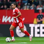 Traf zum zwischenzeitlichen Ausgleich für den FC Bayern München: Lena Oberdorf. / Foto: Sven Hoppe/dpa