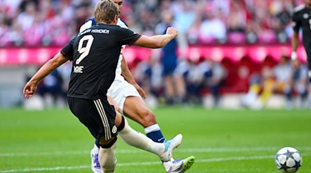 Harry Kane mit einer Seltenheit: Einem Fehlschuss vom Punkt. / Foto: Sven Hoppe/dpa