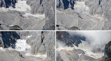 Die vier verbliebenen Gletscher in Bayern steuern auf ein trauriges Schicksal zu - ein breites Bündnis fordert daher von der Staatsregierung mehr Anstrengungen im Klimaschutz. (Archivbild) / Foto: Angelika Warmuth/dpa