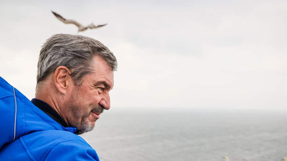 Bayerns Ministerpräsident Markus Söder (CSU) will auf jeden Fall Helgoland erneut besuchen. / Foto: Frank Molter/dpa