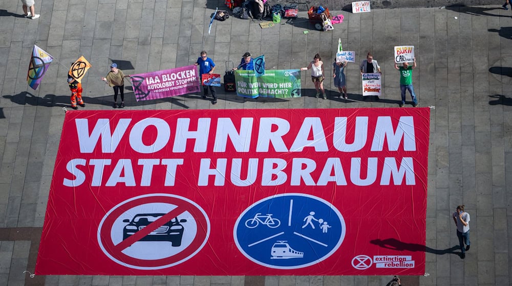 Die IAA hat noch gar nicht begonnen - die Proteste dagegen aber schon. / Foto: Leonie Asendorpf/dpa