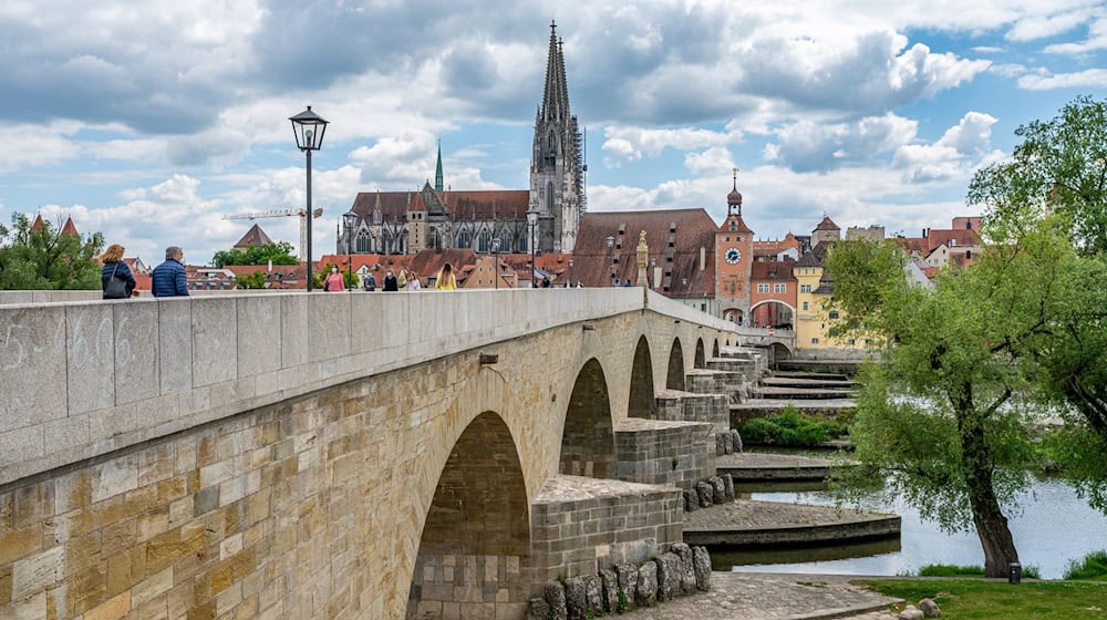 Die Steinerne Brücke führt über die Donau zur Altstadt von Regensburg. (Archivbild) / Foto: Armin Weigel/dpa