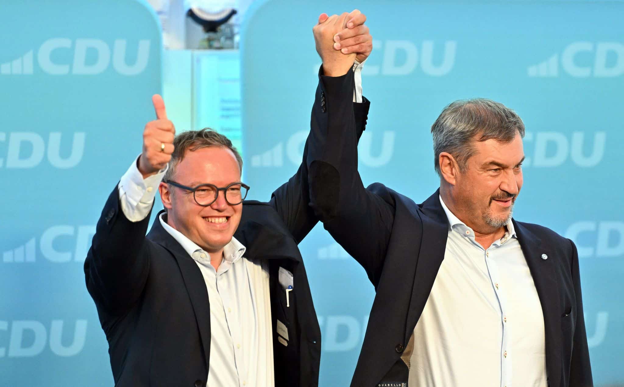Söder und Voigt frotzeln über Bratwurst-Wettessen