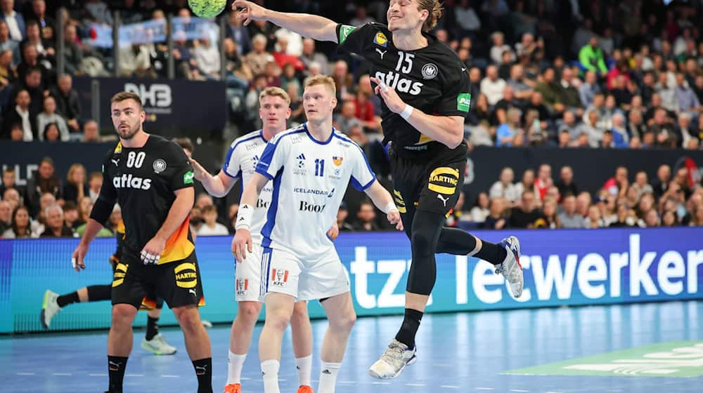 Juri Knorr präsentierte sich gegen Island in starker Form. / Foto: Daniel Karmann/dpa post-slider