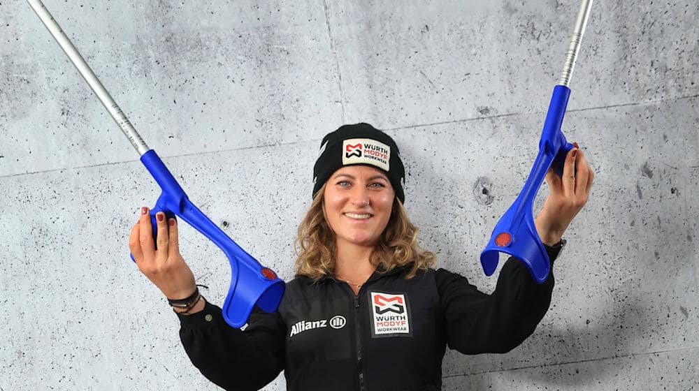 Derzeit an Krücken: Snowboarderin Ramona Hofmeister / Foto: Karl-Josef Hildenbrand/dpa
