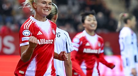 Pernille Harder traf per Kopf zum 1:0 für die Münchnerinnen. / Foto: Sven Hoppe/dpa