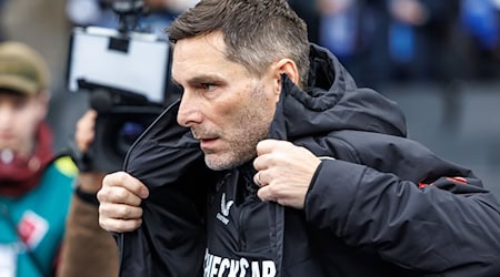 Hertha-Trainer Stefan Leitl trifft auf seinen Ex-Club. (Archivbild) / Foto: Andreas Gora/dpa