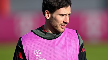 Wo liegt seine Zukunft? Leon Goretzka beim Bayern-Training vor dem Eindhoven-Spiel. / Foto: Sven Hoppe/dpa