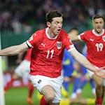 Für Österreich ist Michael Gregoritsch ein Dauerbrenner. (Archivbild) / Foto: Heinz-Peter Bader/AP/dpa