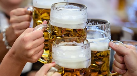 Der Bierkonsum geht auch in Bayern seit Jahrzehnten zurück. Die Maßkrüge gibt es noch, doch heutige Besucher von Biergärten und Volksfesten trinken im Schnitt weniger als in der Vergangenheit. (Symbolbild) / Foto: Matthias Balk/dpa