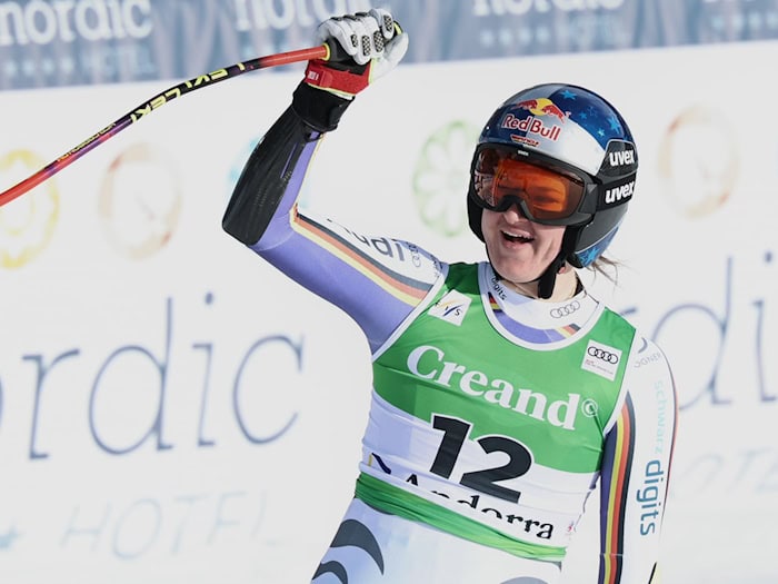 Emma Aicher zeigte in Soldeu eine famose Vorstellung. / Foto: Marco Trovati/AP/dpa