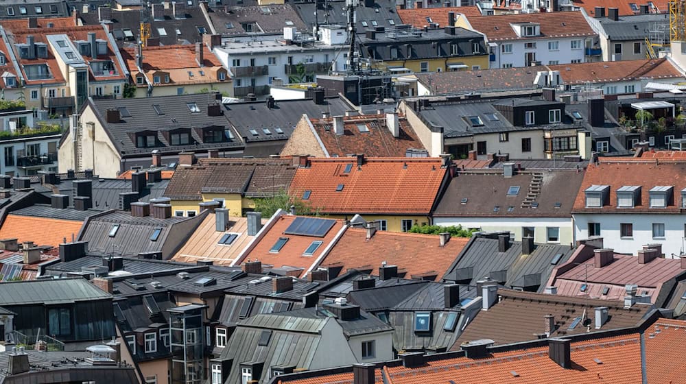 Dächer in München. Die Immobilienumsätze in Bayern sind 2025 kräftig gewachsen. (Symbolbild) / Foto: Peter Kneffel/dpa