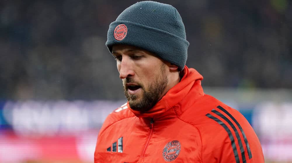 Harry Kane muss beim FC Bayern weiter pausieren. (Archivbild) / Foto: Marcus Brandt/dpa