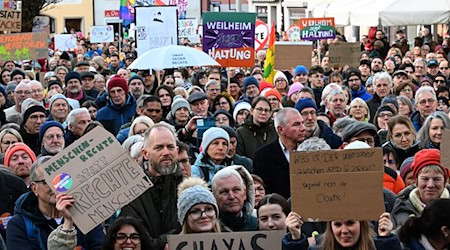 Eine Demonstration für Demokratie - und gegen Rechtspopulismus. / Foto: Felix Hörhager/dpa