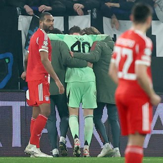 Jonas Urbig verletzte sich beim 6:1 im Hinspiel. (Archivbild) / Foto: Jan Woitas/dpa