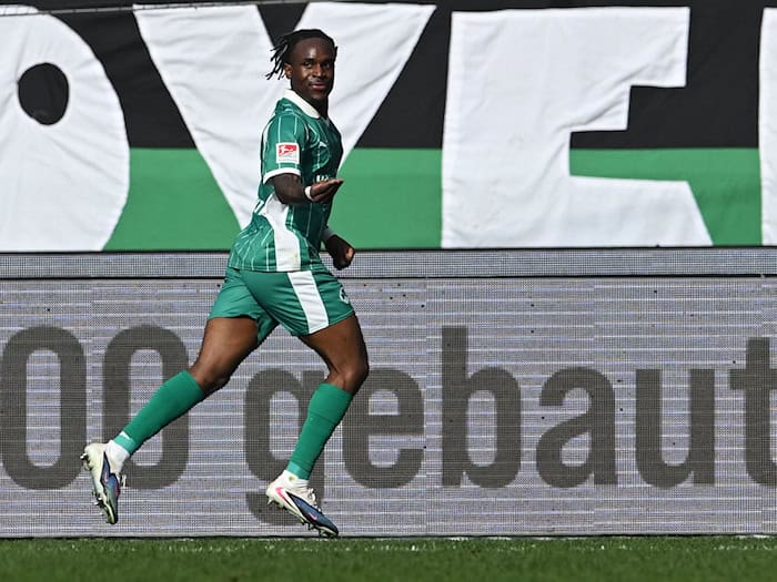 Noel Futkeu brachte Fürth in Hannover in Führung. / Foto: Carmen Jaspersen/dpa