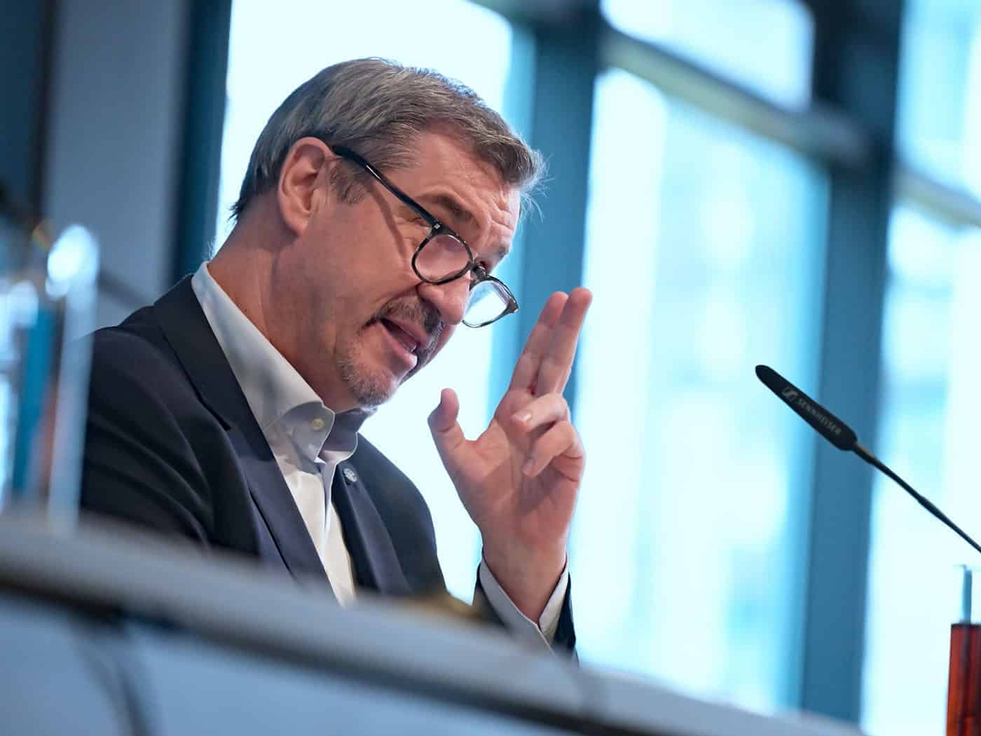 Söder zeigt sich beim Thema Social-Media-Verbot weiterhin äußerst skeptisch. (Archivbild) / Foto: Malin Wunderlich/dpa