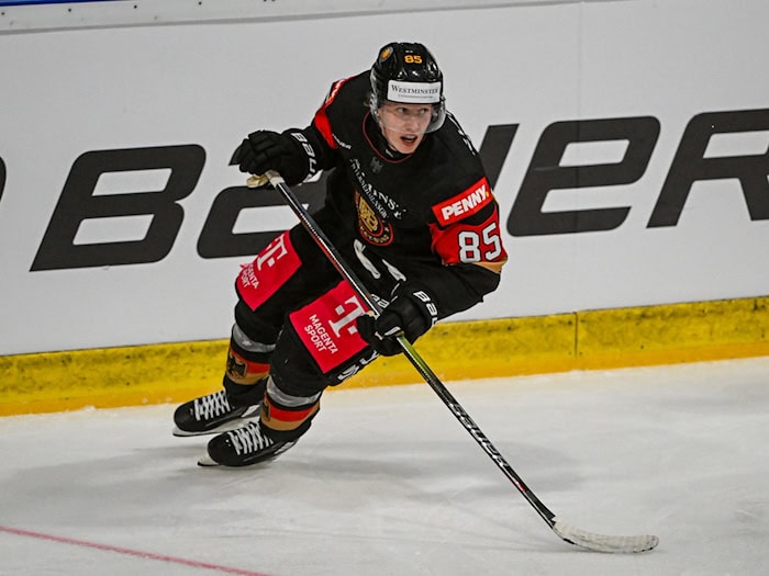 Wechselt nach München: Eishockey-Nationalspieler Elis Hede. / Foto: Armin Weigel/dpa