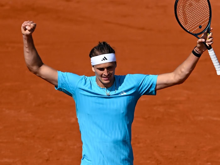 Alexander Zverev jubelt über seinen Sieg gegen Francisco Cerundolo. / Foto: Sven Hoppe/dpa