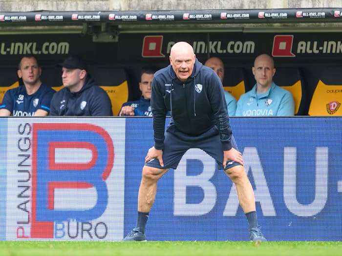 Uwe Rösler möchte mit Bochum den Klassenerhalt vorzeitig sichern. / Foto: Robert Michael/dpa