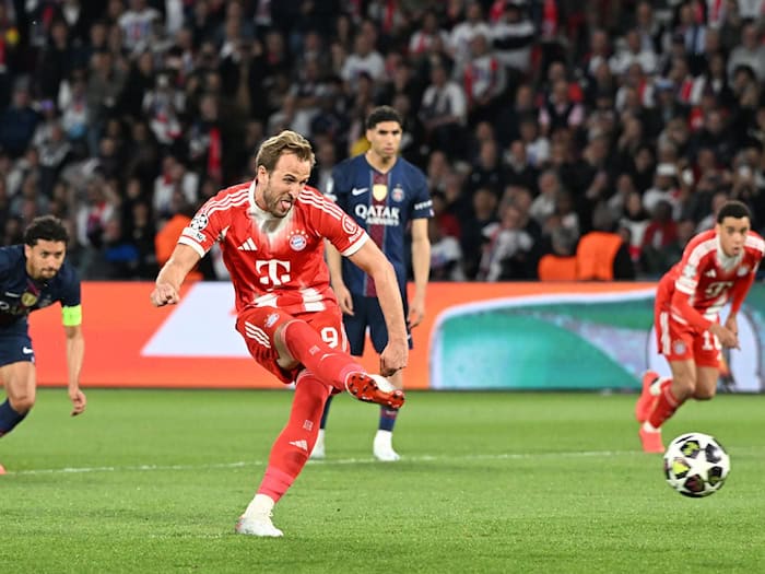 Elfmeter versenkt: Es war das 13. Tor von Harry in dieser Champions-League-Saison.  / Foto: Federico Gambarini/dpa