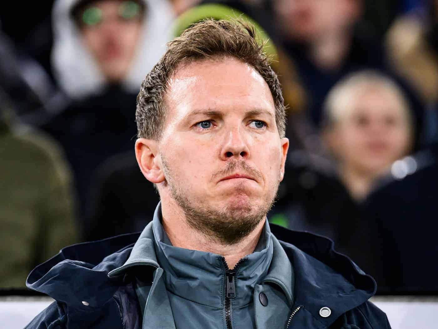 Bundestrainer Julian Nagelsmann bedauert die Verletzung von Serge Gnabry. (Archivbild) / Foto: Tom Weller/dpa
