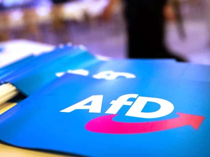 Im Umfeld eines AfD-Parteitages in Greding war es zu möglichen rechtsgerichteten Straftaten gekommen - sechs Männer stehen am Montag deswegen in Schwabach vor Gericht. (Symbolbild) / Foto: Daniel Karmann/dpa