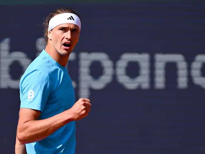 Alexander Zverev jubelt über den Einzug ins Viertelfinale. / Foto: Sven Hoppe/dpa