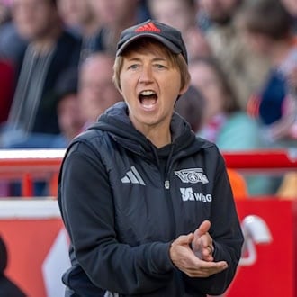 Gelingt der Coup? Trainerin Ailien Poese und Union Berlin fordern den FC Bayern. (Archivbild) / Foto: Soeren Stache/dpa