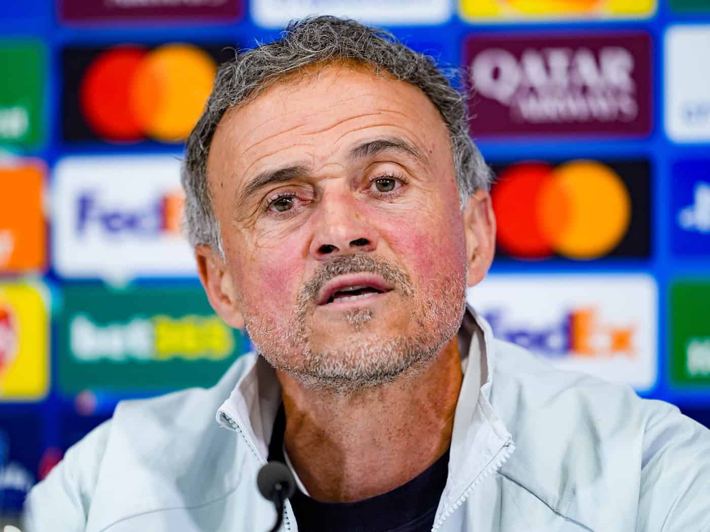 Luis Enrique sprach vor dem Halbfinal-Hinspiel der Champions League gegen Bayern München. (Archivbild) / Foto: Peter Byrne/PA Wire/dpa