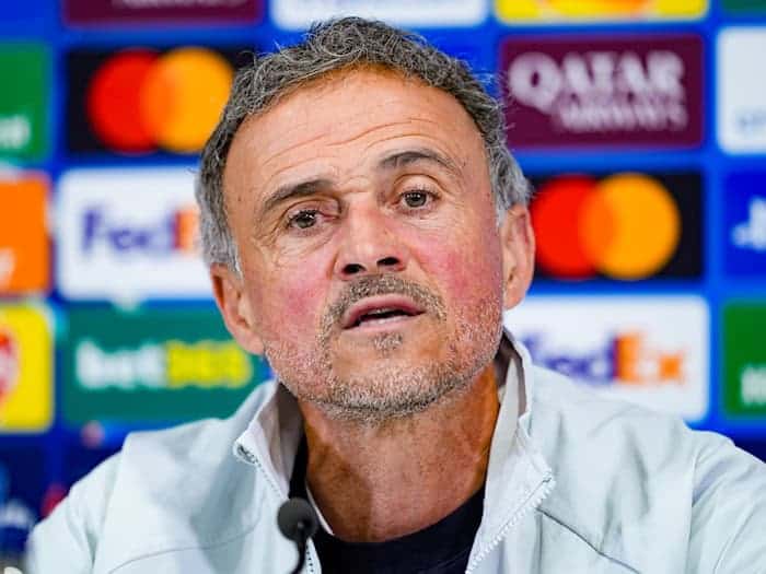 Luis Enrique sprach vor dem Halbfinal-Hinspiel der Champions League gegen Bayern München. (Archivbild) / Foto: Peter Byrne/PA Wire/dpa