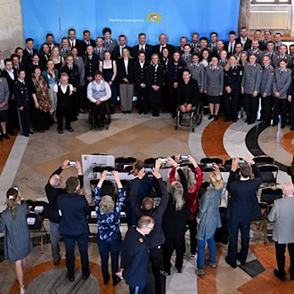 Großer Empfang für Bayerns Olympioniken in der Bayerischen Staatskanzlei.  / Foto: Sven Hoppe/dpa