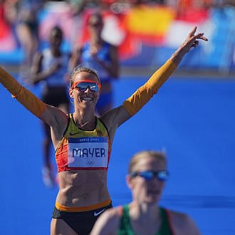 Erneut deutsche Marathon-Meisterin: Domenika Mayer aus Regensburg. (Archivbild) / Foto: Michael Kappeler/dpa