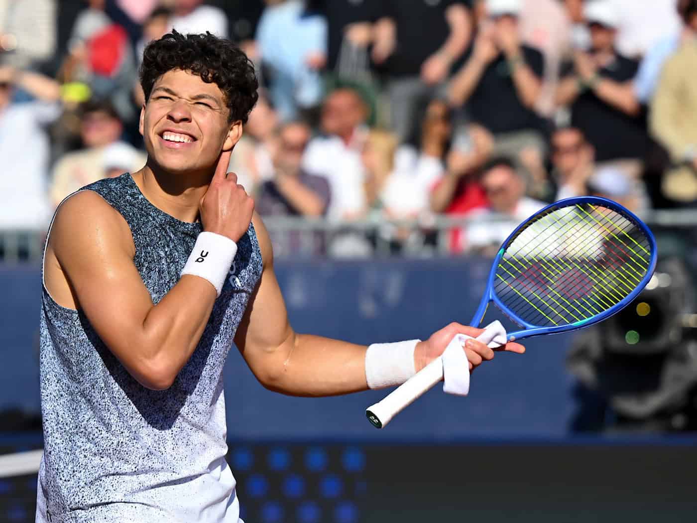 Vorjahresfinalist Ben Shelton spielt erneut um den Einzug ins Endspiel von München. / Foto: Sven Hoppe/dpa