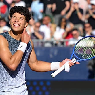 Vorjahresfinalist Ben Shelton spielt erneut um den Einzug ins Endspiel von München. / Foto: Sven Hoppe/dpa