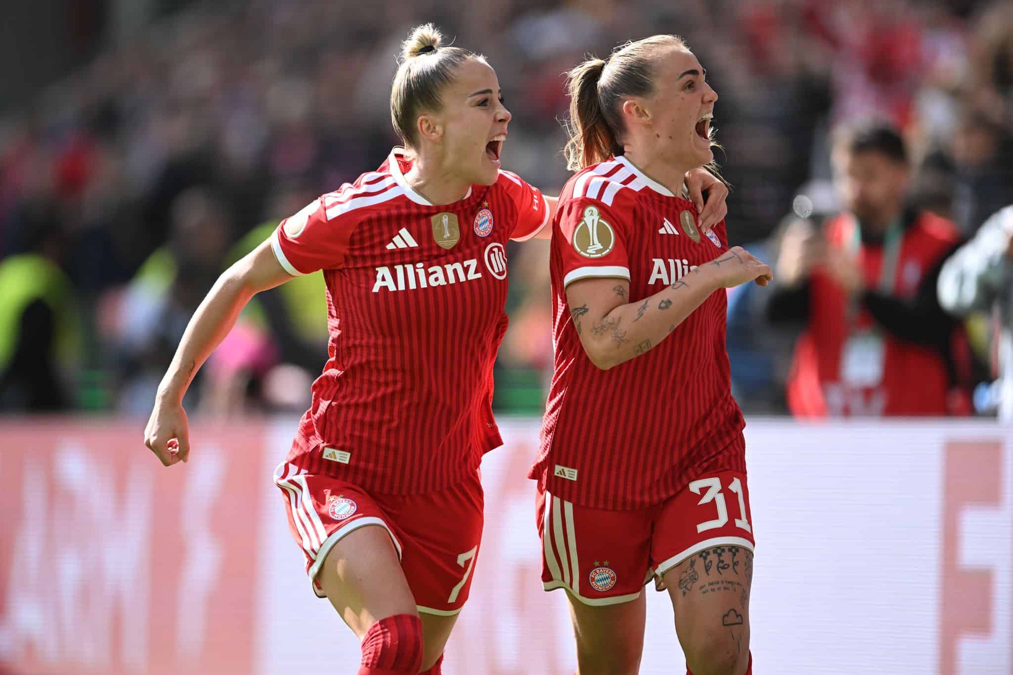 Triumph in Köln: Bayern-Frauen feiern 4:0 gegen Wolfsburg und vollenden das Double