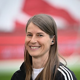 Nach fünf Spielen ist für Marie-Louise Eta Schluss bei den Bundesliga-Männern von Union Berlin. / Foto: Soeren Stache/dpa