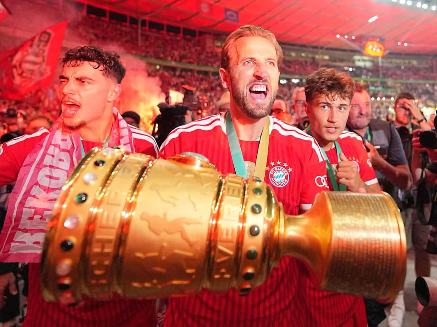 Der FC Bayern will den Weg mit Harry Kane fortsetzen. / Foto: Michael Kappeler/dpa