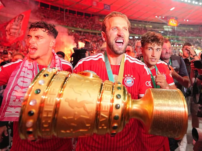 Der FC Bayern will den Weg mit Harry Kane fortsetzen. / Foto: Michael Kappeler/dpa