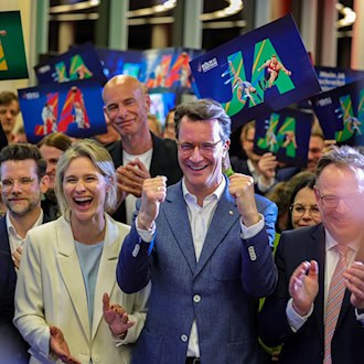 Hendrik Wüst will Olympische Spiele in NRW. (Archivbild) / Foto: Christoph Reichwein/dpa