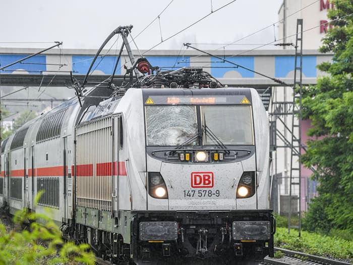 Ein IC hat die Oberleitung mitgerissen.  / Foto: Jason Tschepljakow/dpa