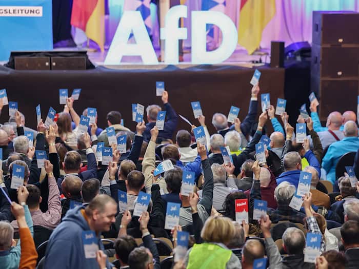 Die bayerische AfD trifft sich zu einem Parteitag. (Archivbild) / Foto: Daniel Löb/dpa