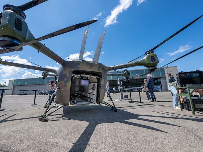 Die unbemannte «Grille» soll Verletzte aus Kampfgebieten abtransportieren können. Die Bundeswehr geht dafür in den Testbetrieb. (Archivbild) / Foto: Peter Kneffel/dpa