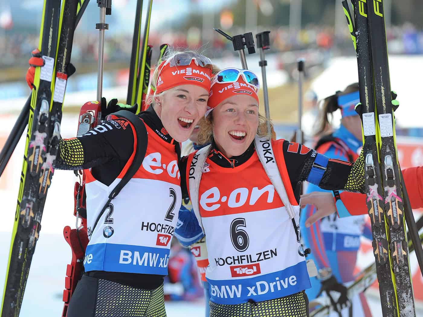 Sie verband eine enge Freundschaft: Maren Hammerschmidt (l) und Laura Dahlmeier. (Archivbild) / Foto: picture alliance / dpa
