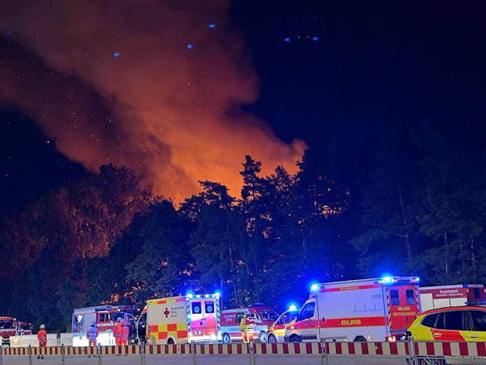 Ein Waldstück in Nürnberg brannte.  / Foto: Sven Grundmann/NEWS5/dpa