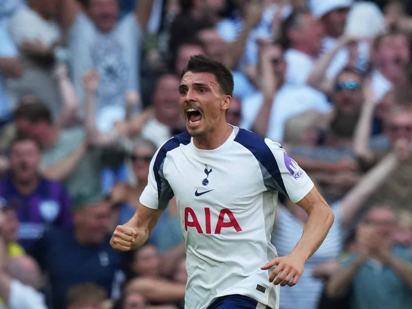 João Palhinha verabschiedete sich mit emotionalen Worten von Tottenham Hotspur und kehrt vorerst zum FC Bayern zurück. (Archivbild) / Foto: Frank Augstein/AP/dpa
