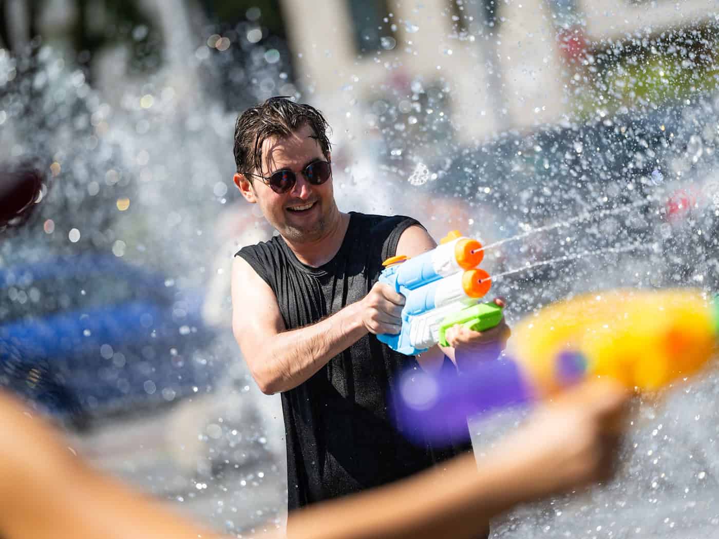 Wasserschlacht für mehr Klimaschutz