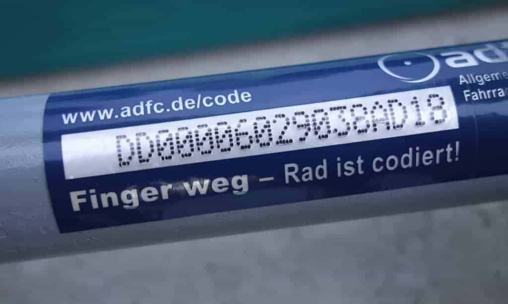 Fahrrad codieren lassen - der Code